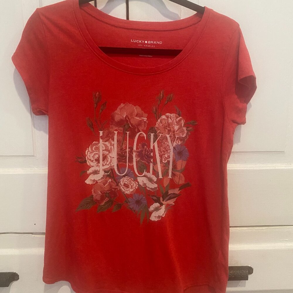 Lucky Brand Women's T-Shirt Floral Size M #397